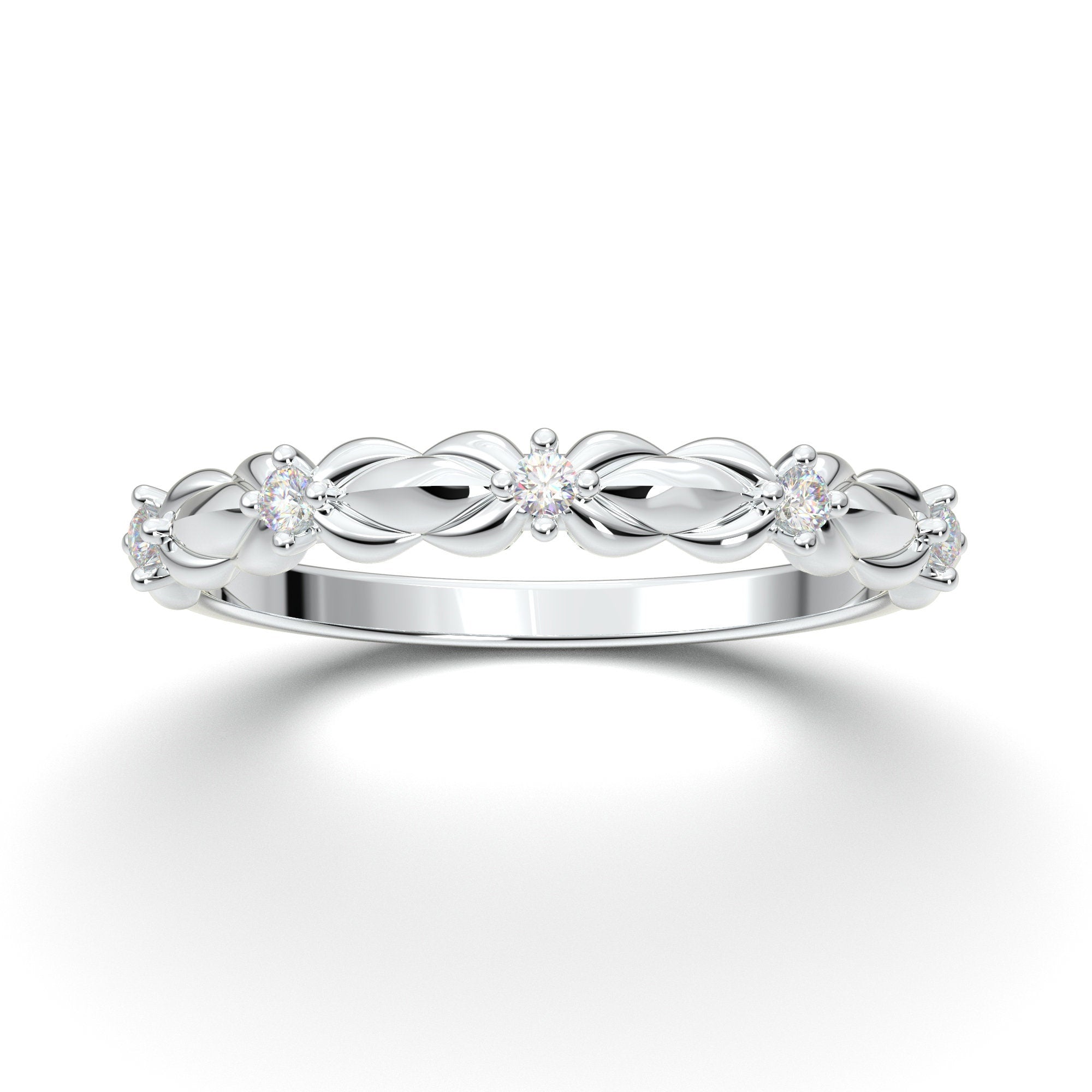 White Dainty Full Eternity Band, Wedding Band Women Promise Ring for women,  Us at Rs 84007 in Surat